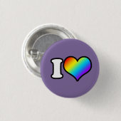 Badge Rond 2,50 Cm I (Coeur) Arc en ciel (Devant & derrière)