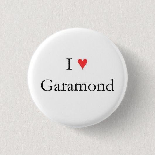 Badge Rond 2,50 Cm I coeur Garamond (Devant)