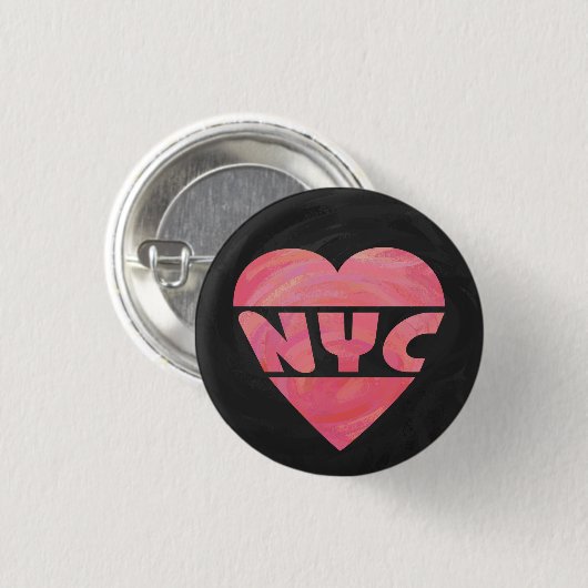 Badge Rond 2,50 Cm I Coeur NYC (Devant & derrière)