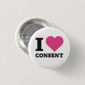Badge Rond 2,50 Cm I consentement de coeur (Devant & derrière)