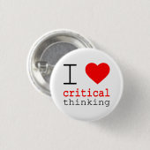 Badge Rond 2,50 Cm I ❤️ Critical Thinking (Devant & derrière)