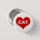 Badge Rond 2,50 Cm I Heart (Love) My Cat Button (Devant & derrière)