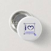 Badge Rond 2,50 Cm I Love Animate (Devant & derrière)