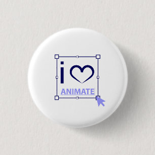 Badge Rond 2,50 Cm I Love Animate