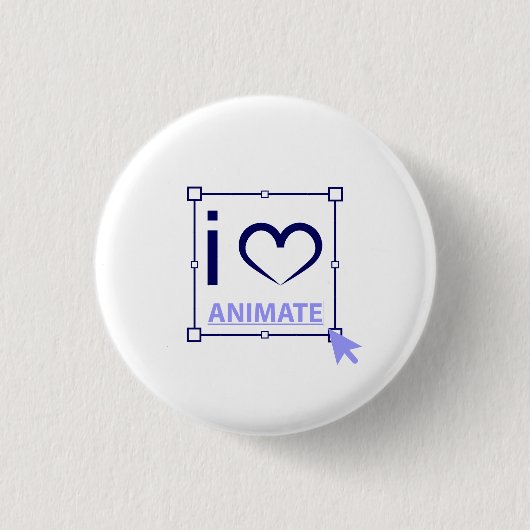 Badge Rond 2,50 Cm I Love Animate (Devant)
