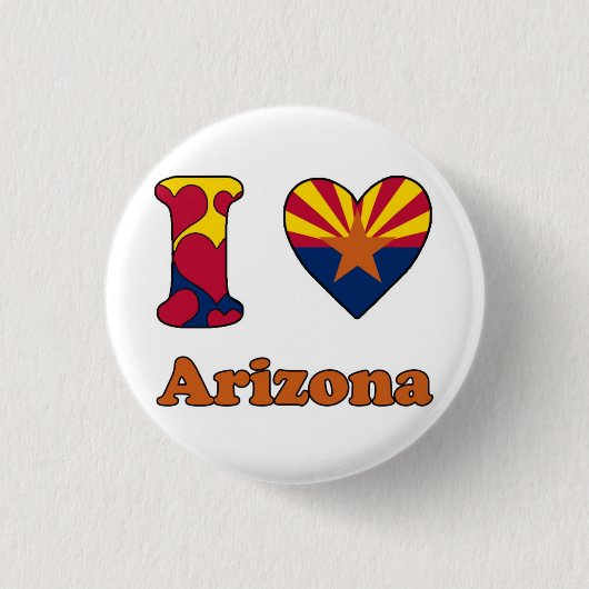 Badge Rond 2,50 Cm I love Arizona (Devant)