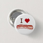 Badge Rond 2,50 Cm I Love Bacon (Devant & derrière)
