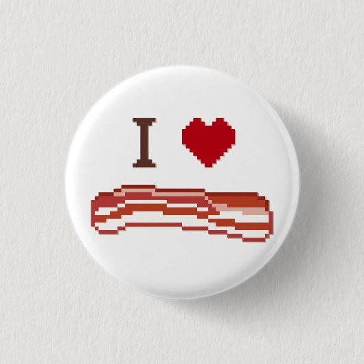 Badge Rond 2,50 Cm I Love Bacon (Devant)