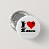 Badge Rond 2,50 Cm I Love Bass (Devant & derrière)
