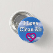 Badge Rond 2,50 Cm I Love Clean Air (Devant & derrière)
