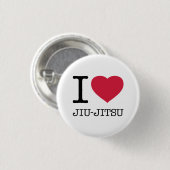 BADGE ROND 2,50 CM I LOVE JIU JITSU (Devant & derrière)
