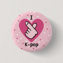 I Love K-pop Pink Doigt Coeur BlackPink
