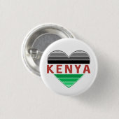 Badge Rond 2,50 Cm I Love Kenya, Kenyan Heart (Devant & derrière)
