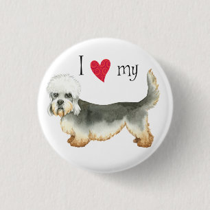Badge Rond 2,50 Cm I Love my Dandie Dinmont Terrier