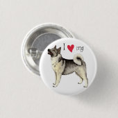 Badge Rond 2,50 Cm I Love my Norwegian Elkhound (Devant & derrière)