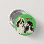 Badge Rond 2,50 Cm I Love my Shih Tzu (Devant & derrière)
