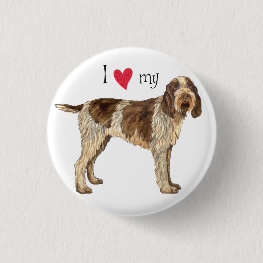 Badge Rond 2,50 Cm I Love my Spinone Italiano (Devant)