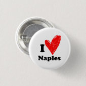 Badge Rond 2,50 Cm I love Naples (Devant & derrière)