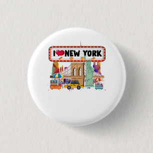 Badge Rond 2,50 Cm I Love New York City NY Icons Souvenir Statue de L