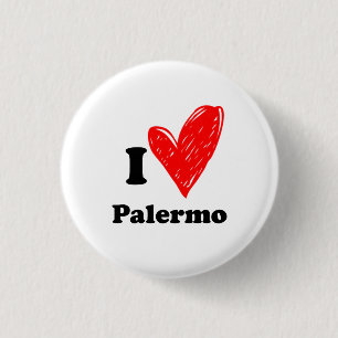 Badge Rond 2,50 Cm I Love Palermo