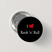 Badge Rond 2,50 Cm I Love Rock 'n' Roll (Devant & derrière)