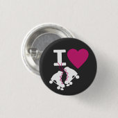 Badge Rond 2,50 Cm I Love Roller Skating (Devant & derrière)