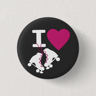 Badge Rond 2,50 Cm I Love Roller Skating