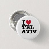 Badge Rond 2,50 Cm I Love Tel Aviv Button (Devant & derrière)