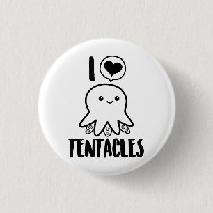 Badge Rond 2,50 Cm I Love Tentacles T-shirt Cute Octopus Tee
