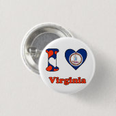 Badge Rond 2,50 Cm I Love Virginia (Devant & derrière)