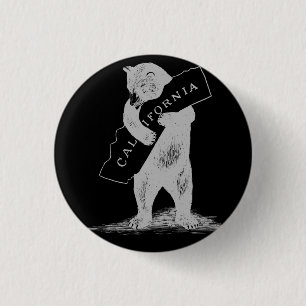 Badge Rond 2,50 Cm I Love You California - Noir et Argent