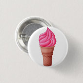 Badge Rond 2,50 Cm Icecream fraise - Bouton (Devant & derrière)