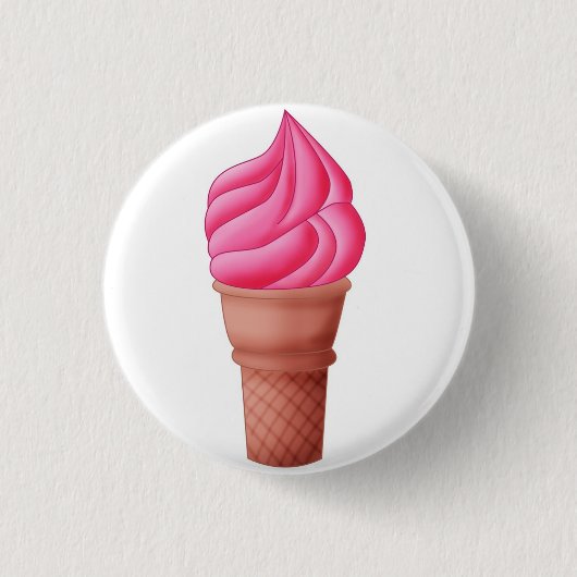 Badge Rond 2,50 Cm Icecream fraise - Bouton (Devant)