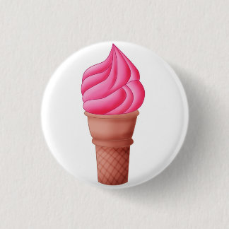 Badge Rond 2,50 Cm Icecream fraise - Bouton