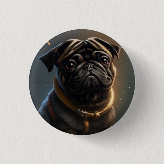 Badge Rond 2,50 Cm Icône : carlin (Devant)