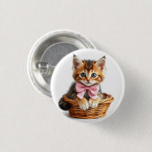 Badge Rond 2,50 Cm Icône : chaton (Devant & derrière)