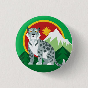 Badge Rond 2,50 Cm Icône : léopard des neiges