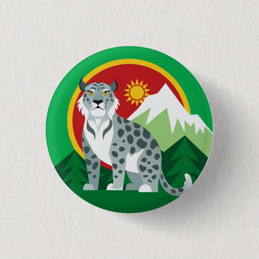 Badge Rond 2,50 Cm Icône : léopard des neiges (Devant)