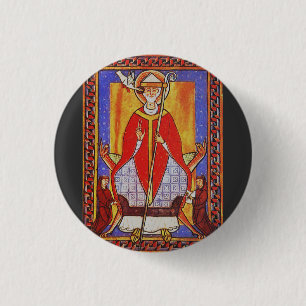 Badge Rond 2,50 Cm Icône médiévale de Saint Grégoire le Grand