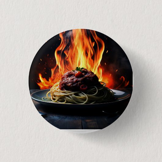 Badge Rond 2,50 Cm Icône : Plat avec pâtes et viande (Devant)