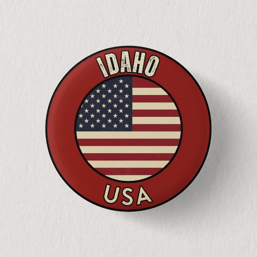 Badge Rond 2,50 Cm Idaho États-Unis (Devant)