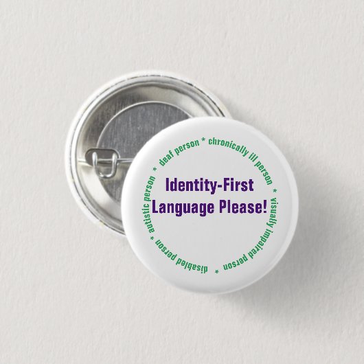 Badge Rond 2,50 Cm Identity First Language (Devant & derrière)