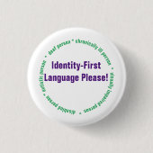 Badge Rond 2,50 Cm Identity First Language (Devant)