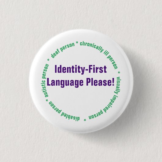 Badge Rond 2,50 Cm Identity First Language (Devant)