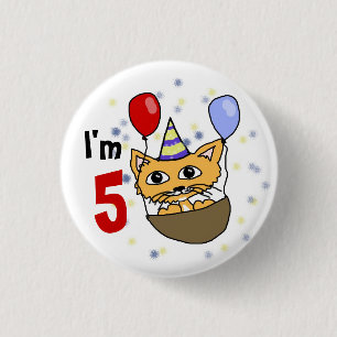 Badge Rond 2,50 Cm Ik ben 5 verjaardag
