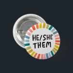 Badge Rond 2,50 Cm IL/ELLE/EUX Pronononounes Cercles Arc-en-ciel doux<br><div class="desc">Décorez votre tenue avec ce bouton d'art cool. Vous pouvez le customiser et ajouter du texte. Consultez ma boutique pour plus de couleurs et de motifs ! Faites-moi savoir si vous aimeriez quelque chose de personnalisé aussi.</div>