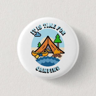 Badge Rond 2,50 Cm Il est temps de faire du camping
