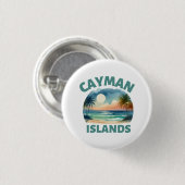 Badge Rond 2,50 Cm île Caïman (Devant & derrière)