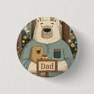 Badge Rond 2,50 Cm Illustration chaleureuse de la fête des Pères avec