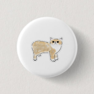 Badge Rond 2,50 Cm Illustration de chat à l'aquarelle mignonne